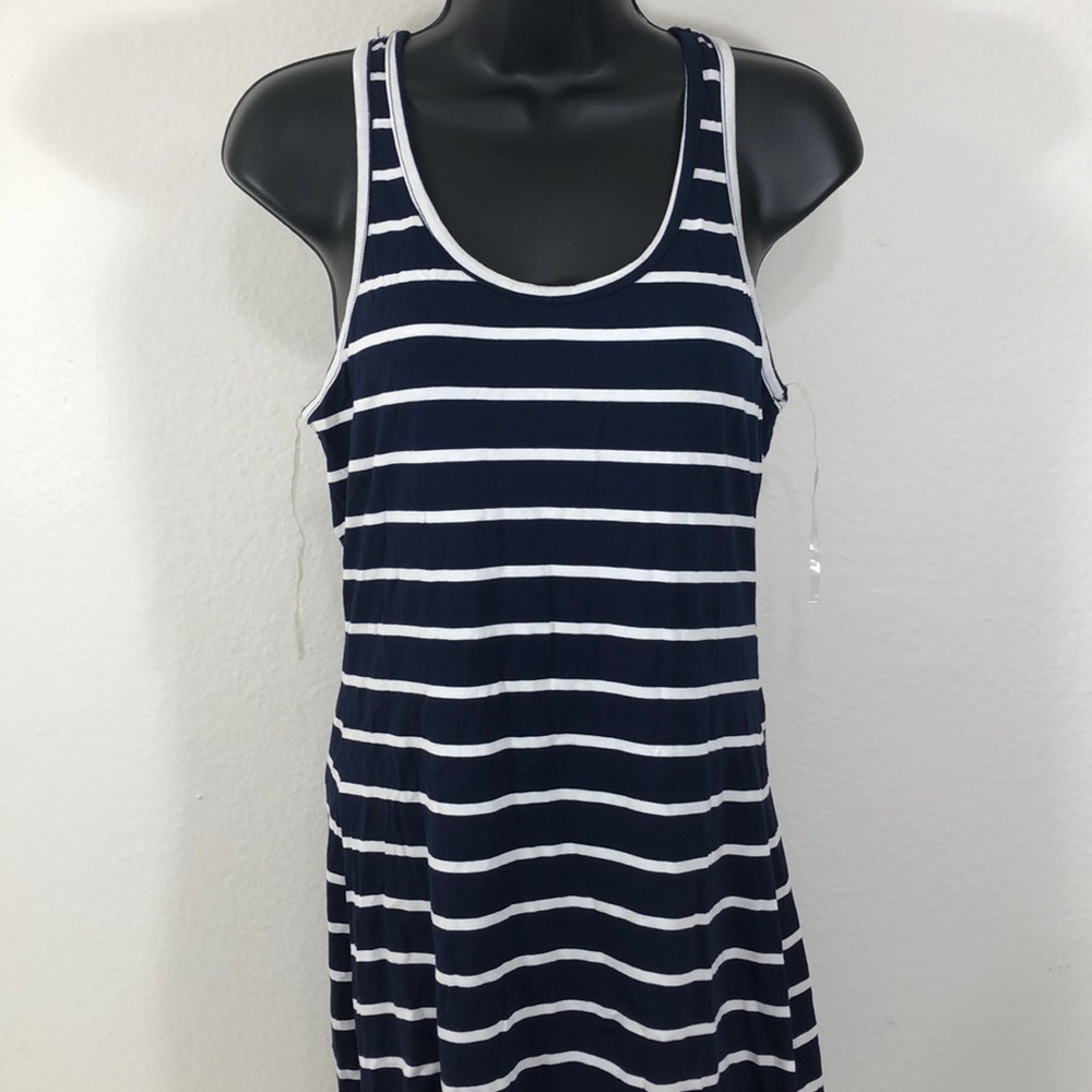 Heart Hips Navy And White Stripe  Maxi Dress New